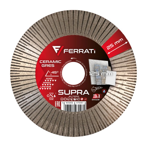 Tarcza diament tnąca/szlifująca Ferrati SUPRA 125mm