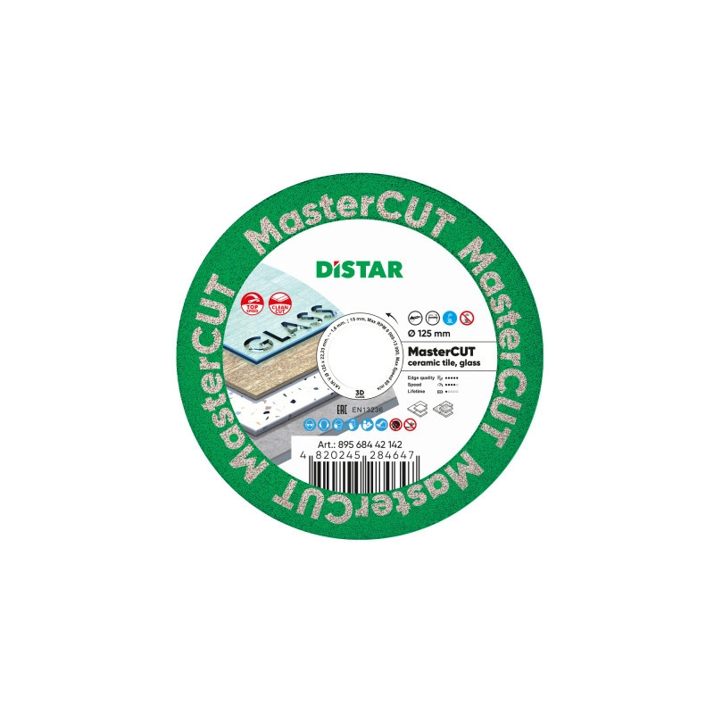 Tarcza diament Distar Master Cut 125mm na sucho/na mokro