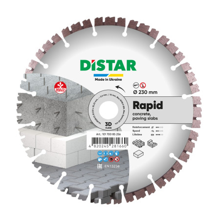 Tarcza diamentowa do cięcia betonu Distar, Rapid 230mm