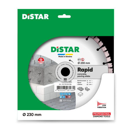 Tarcza diamentowa do cięcia betonu Distar, Rapid 230mm