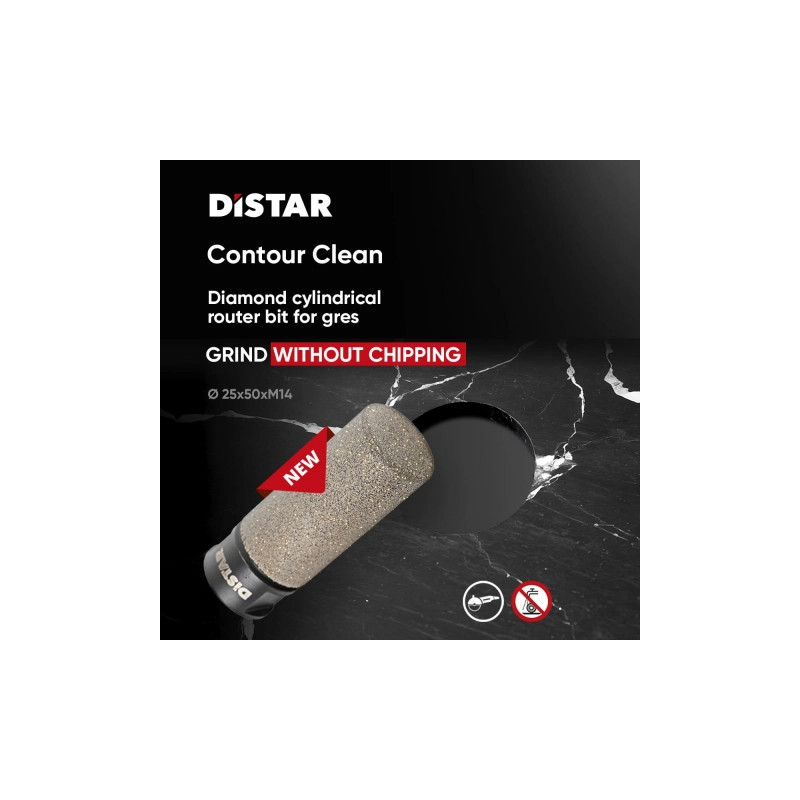 Frez diament Distar 25x50 CONTOUR CLEAN na M14