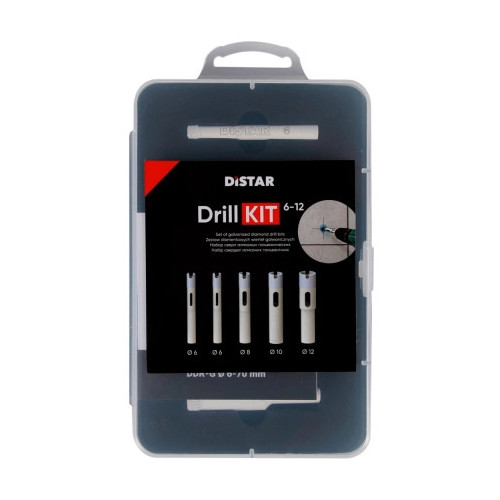 Zestaw wierteł do gresu Distar Drill KIT 6-12