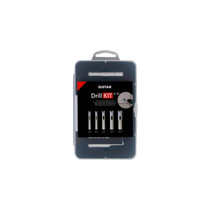 Zestaw wierteł do gresu Distar Drill KIT 6-12