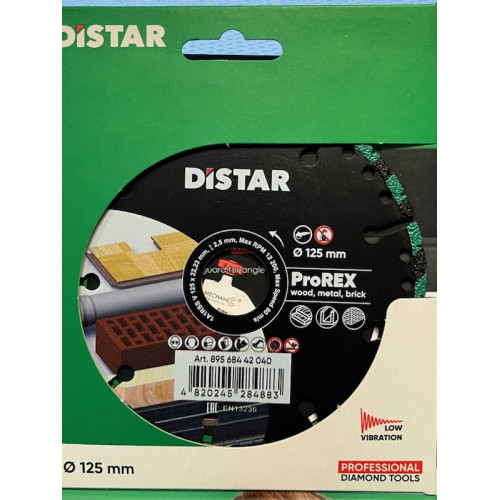 Tarcza diament Distar PRO REX 125 Cięcie wszystkiego.