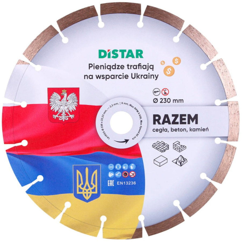 Tarcza diament do betonu Distar RAZEM 230mm