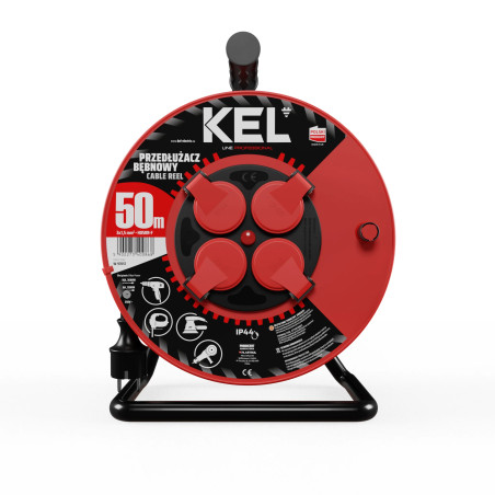 Przedłużacz bębnowy budowlany z uziemieniem 50m 3x1,5 KEL W-97057