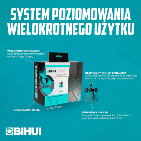 System poziomowania wielokrotnego użycia BIHUI TSL50