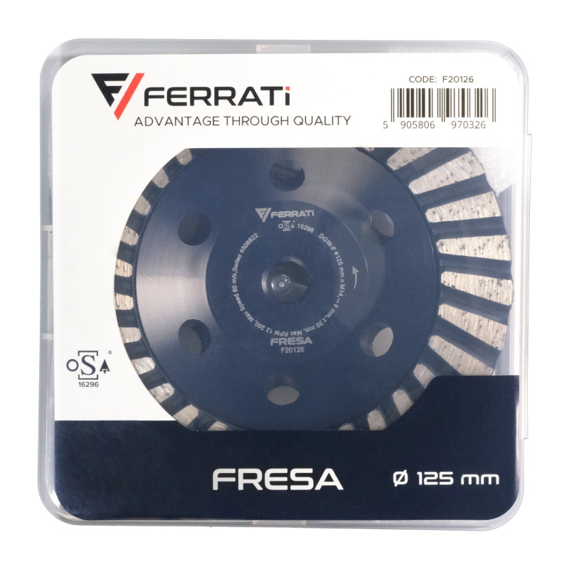 Tarcza diament garnkowa szlif. FERRATI FRESA fi 125mm