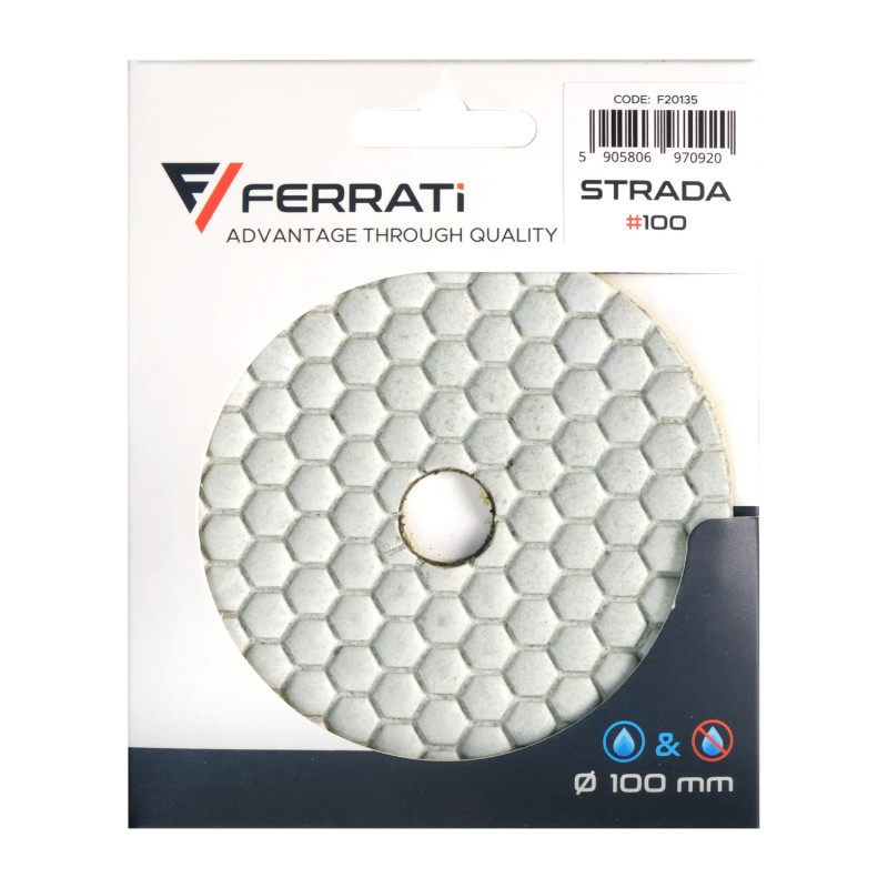 Pad polerski 100mm o gradacji 100 FERRATI STRADA100