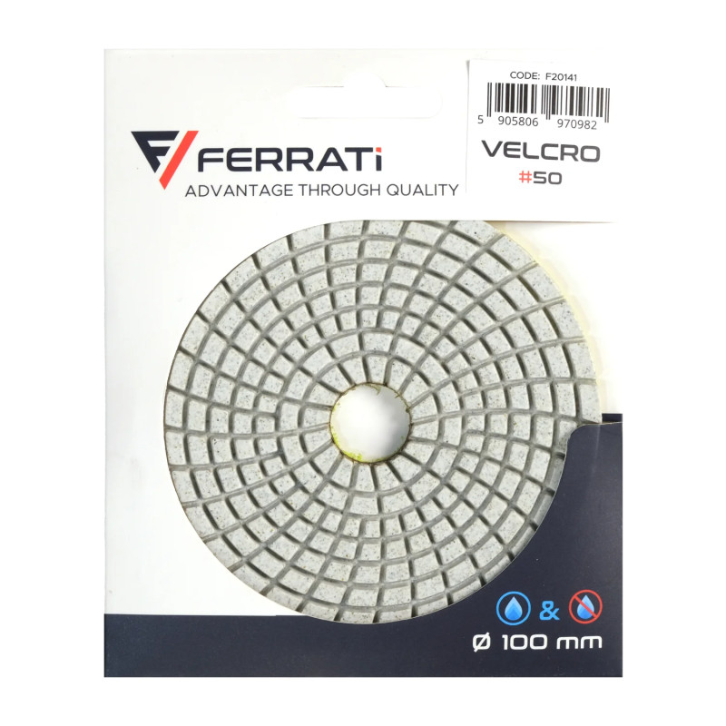Pad polerski 100mm o gradacji 50 FERRATI VELCRO50