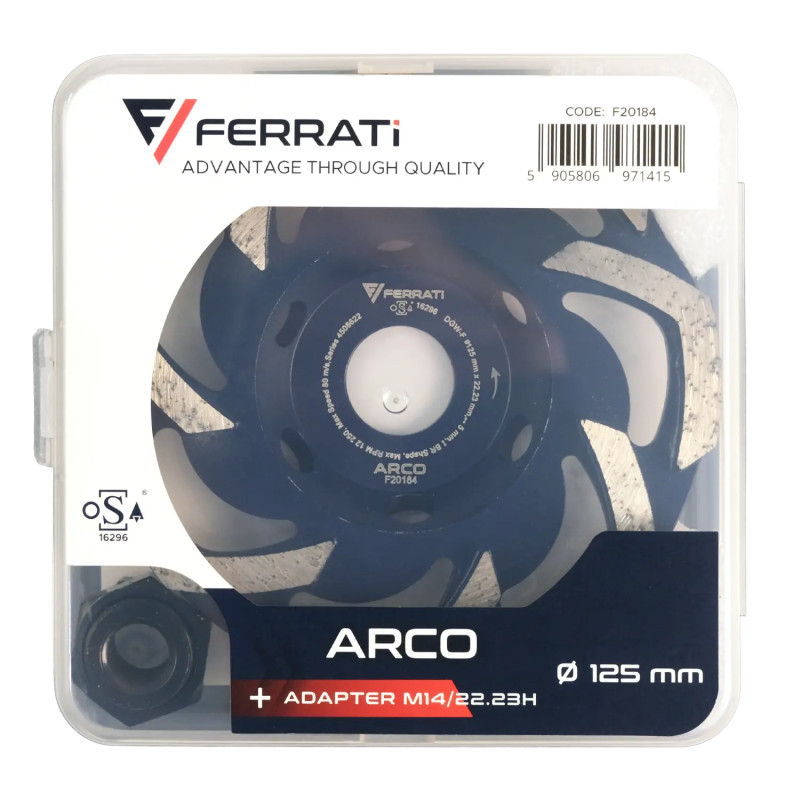 Tarcza diament garnkowa szlif. FERRATI ARCO fi 125mm