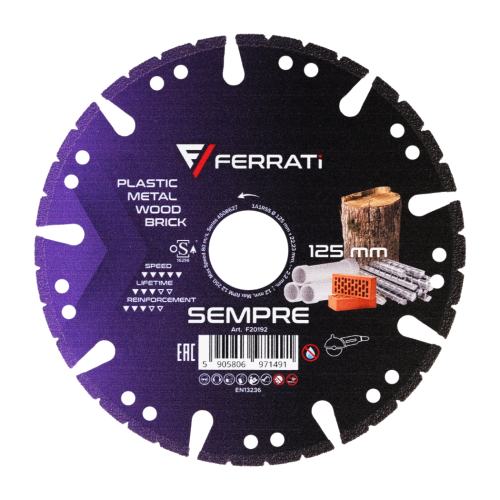 Tarcza diament tnąca mat. bud. FERRATI SEMPRE PLUS fi 125mm