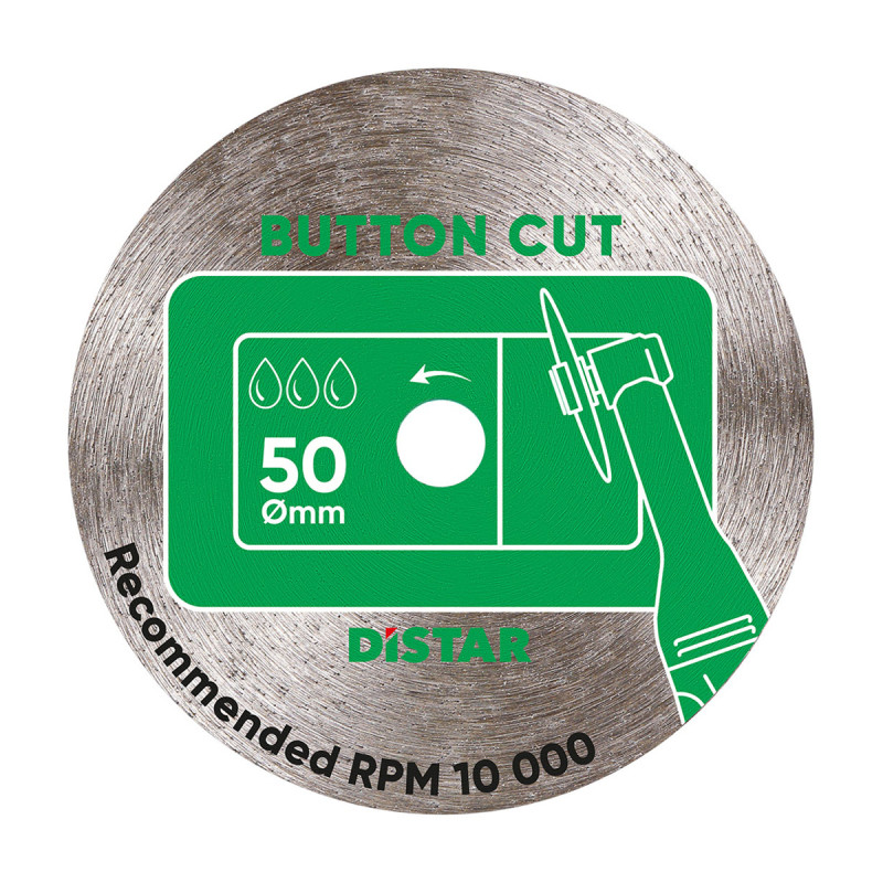 Tarcza diament Distar BUTTONCUT do wycinania na mokro w gresie fi 50 mm