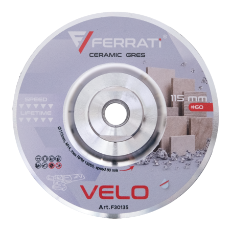 Tarcza diament szlif. listkowa fi115mm Ferrati VELO gr.60