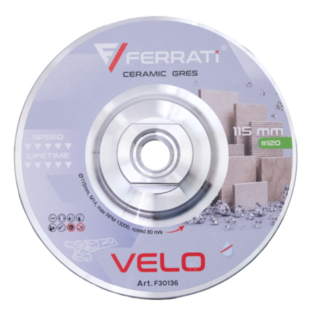 Tarcza diament szlif. listkowa fi115mm Ferrati VELO gr.120