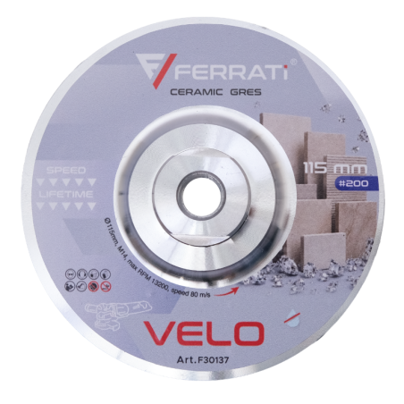 Tarcza diament szlif. listkowa fi115mm Ferrati VELO gr.200