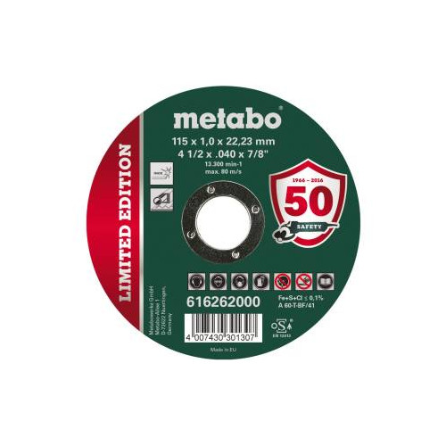 Tarcza do cięcia stali kwasowej Metabo fi 125mmx 1,0mm