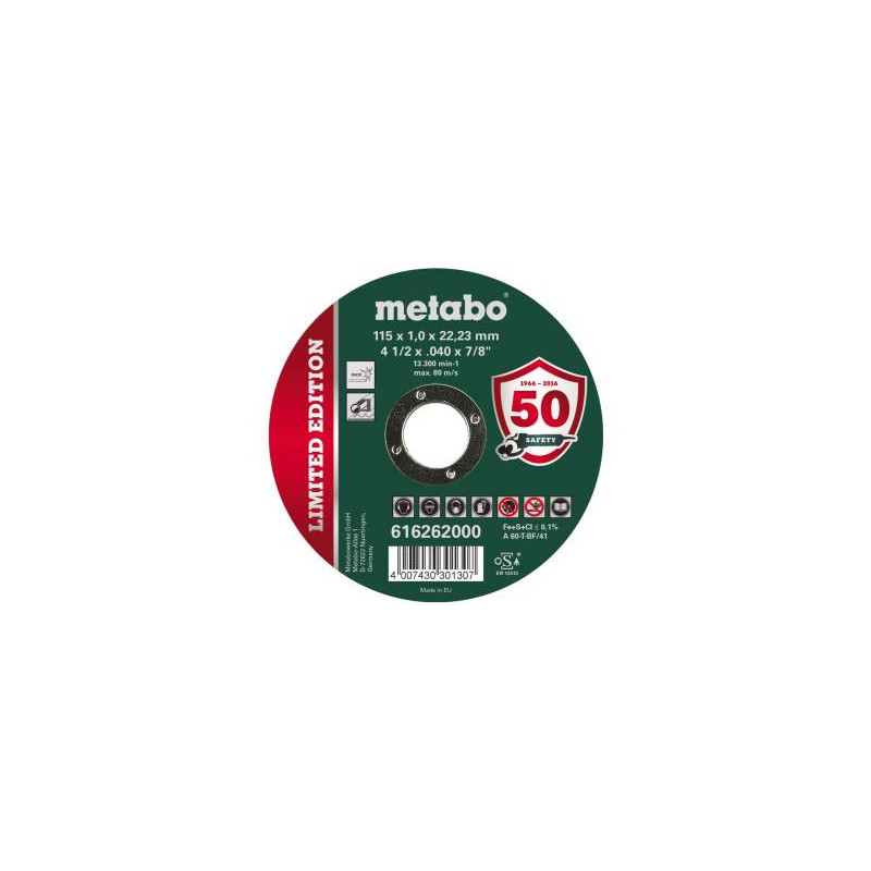 Tarcza do cięcia stali kwasowej Metabo fi 125mmx 1,0mm